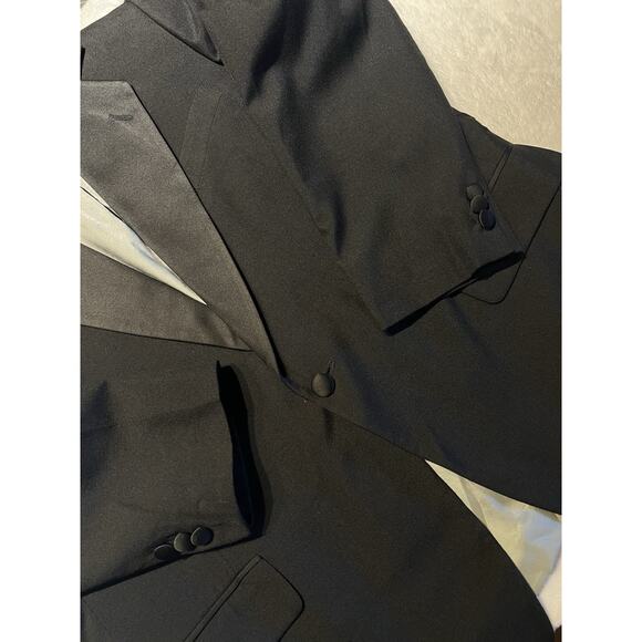 Giorgio Fellini Mens 46R 38x31 Black Tuxedo 2-Piece Set Tux Black Tie - Picture 6 of 16